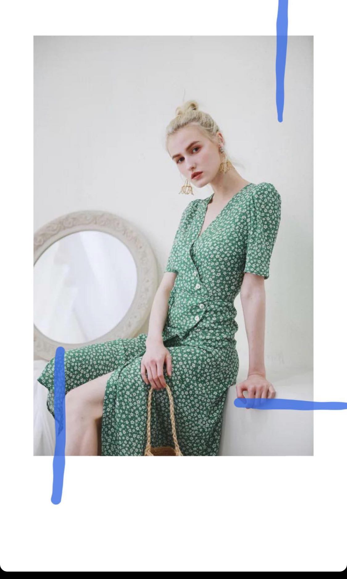 side button wrap dress