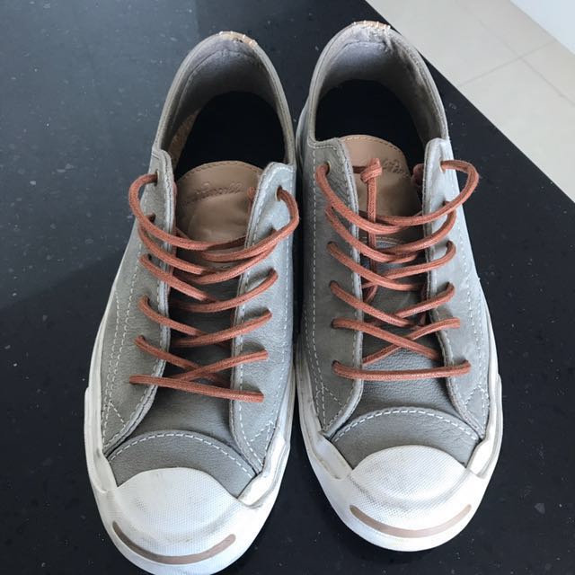 Grey leather Converse Jack Purcell, Men 