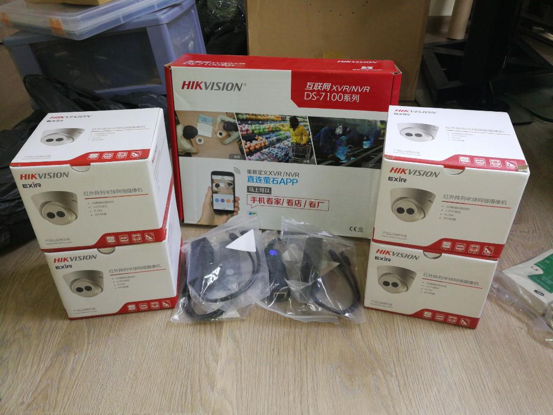 HIK CCTV 4 Camera Full POE System, Furniture & Home Living, Security ...