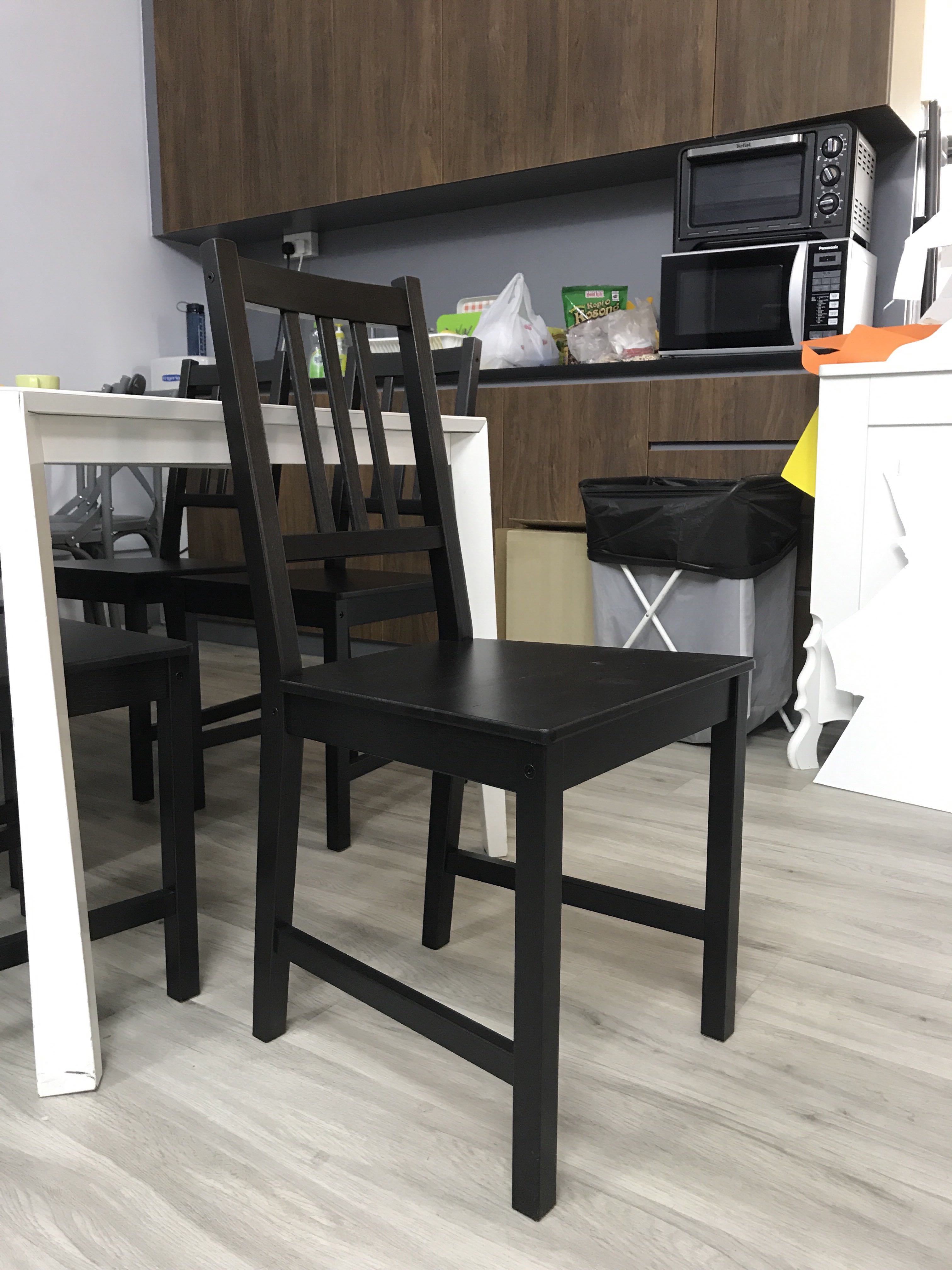 IKEA dark wood chairs (x5), Furniture & Home Living, Furniture, Chairs