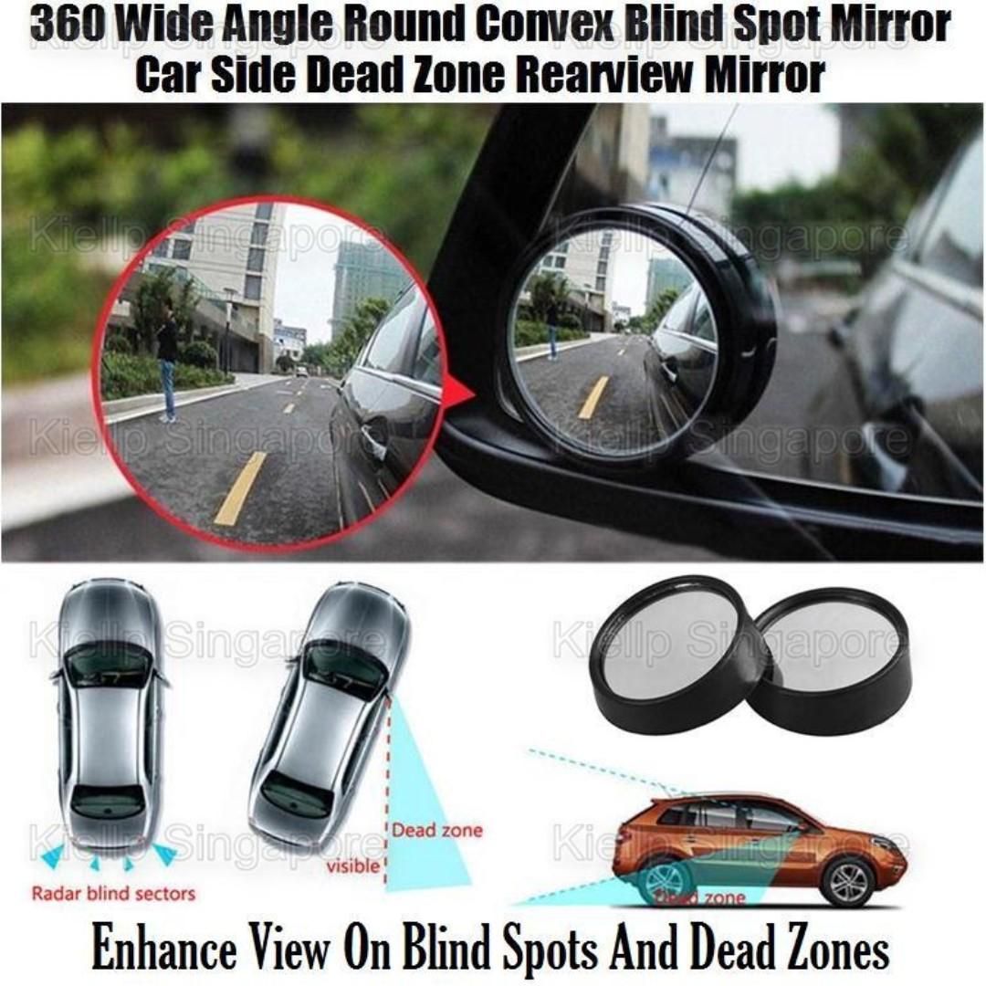 KIBOT]Car Rearview 360 Adjustable Wide Angle Round Convex Blind Spot Mirror,  Car Accessories, Accessories on Carousell