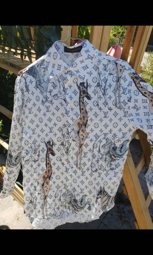 Louis Vuitton Chapman Savanna Giraffe T-Shirt Tops Men Size XXS Brown From  Japan