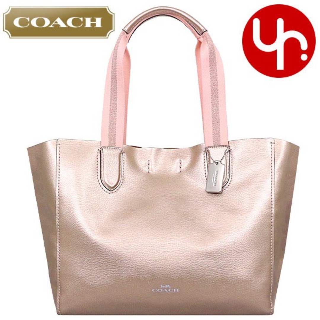 Coach derby online tote rose gold
