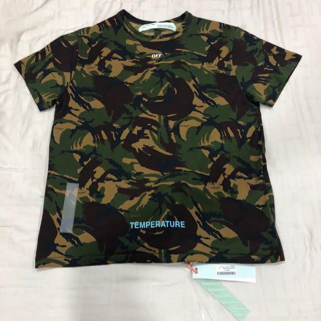 Off white hot sale camo temperature tee