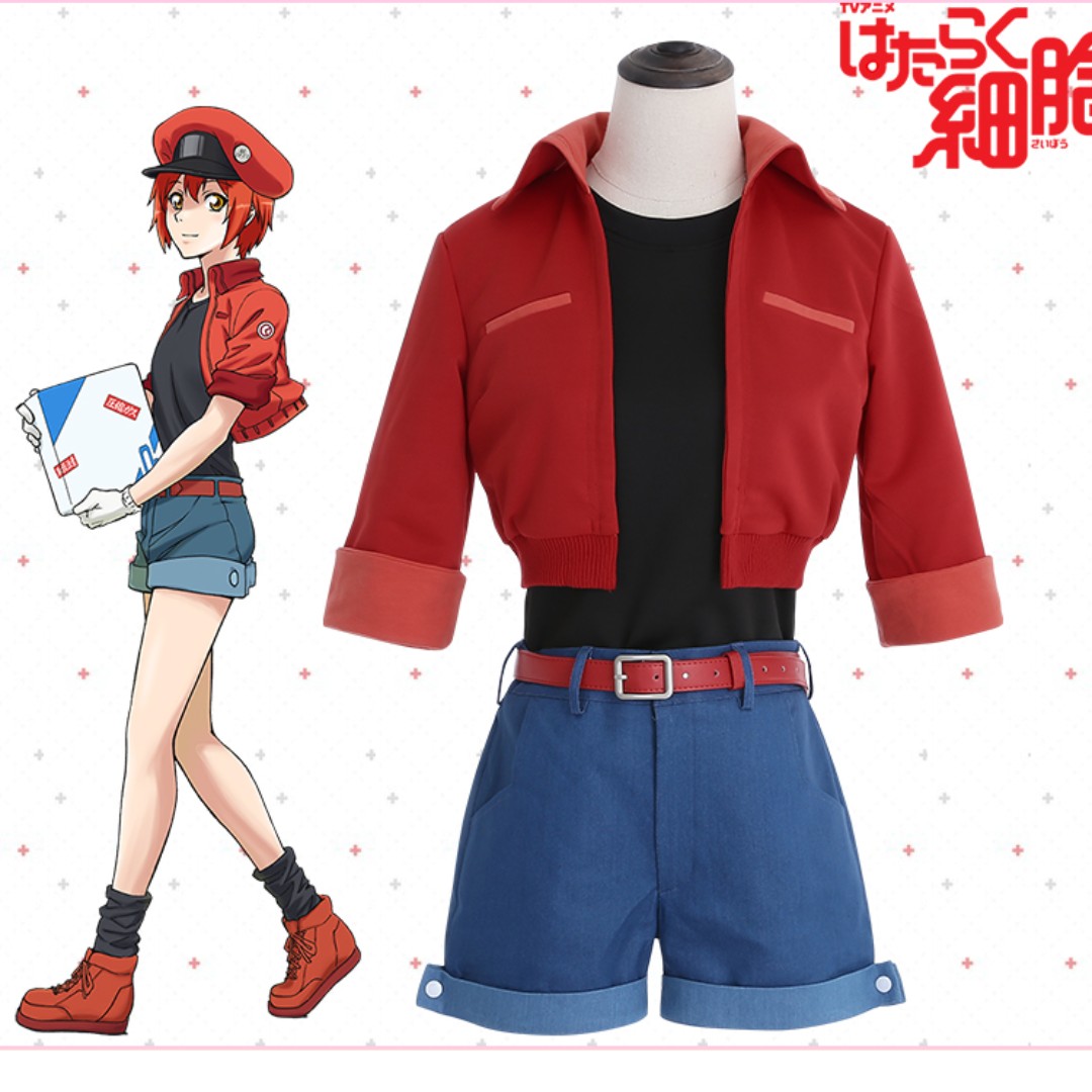 Wallpaper Po Cells At Work Hataraku Saibou Red Blood Cell Cosplay Uniform Desktop Wallpaper