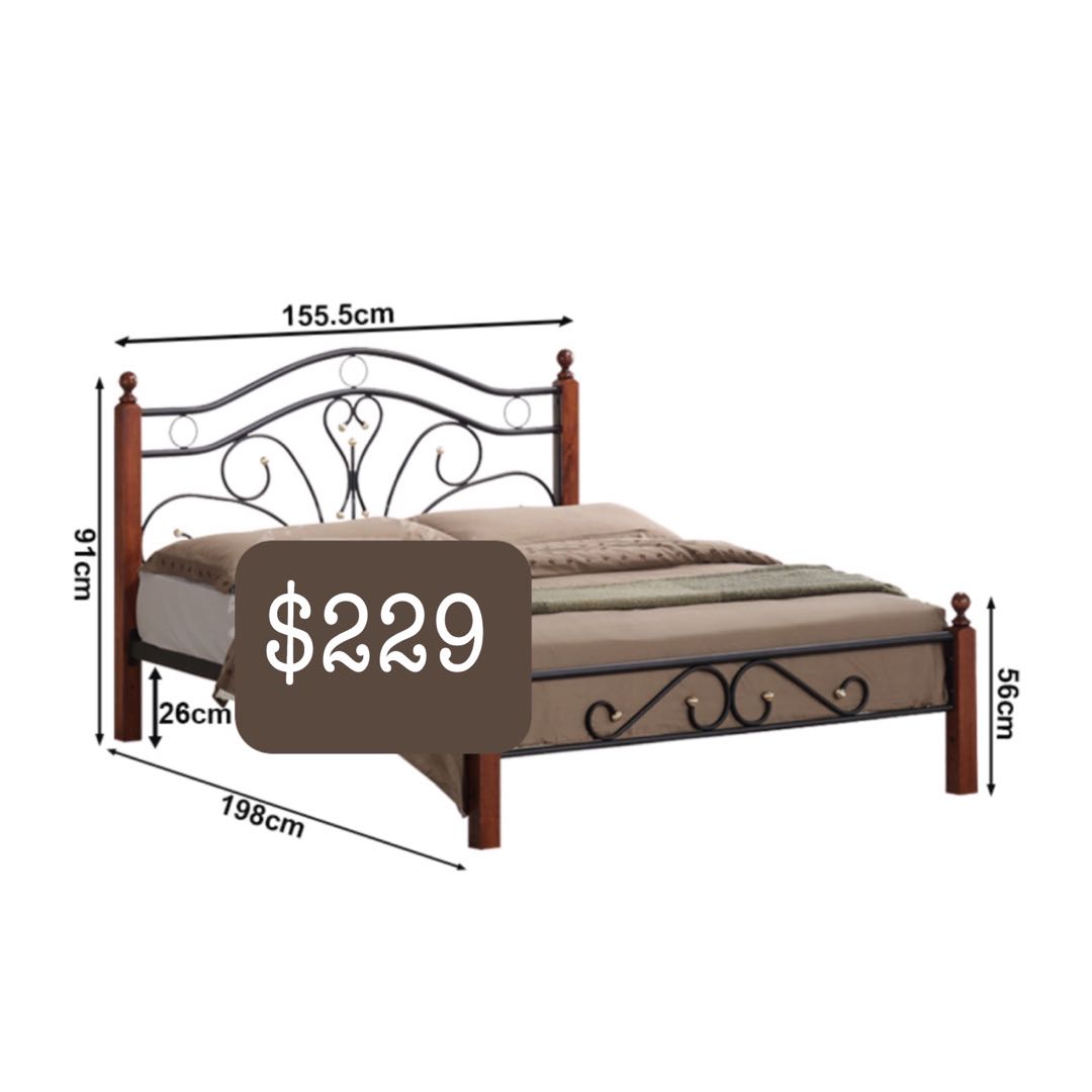 Queen Metal And Solidwood Legs Bedframe Furniture Beds Queen Metal And Solidwood Legs Bedframe Furniture Beds Mattresses On Carou