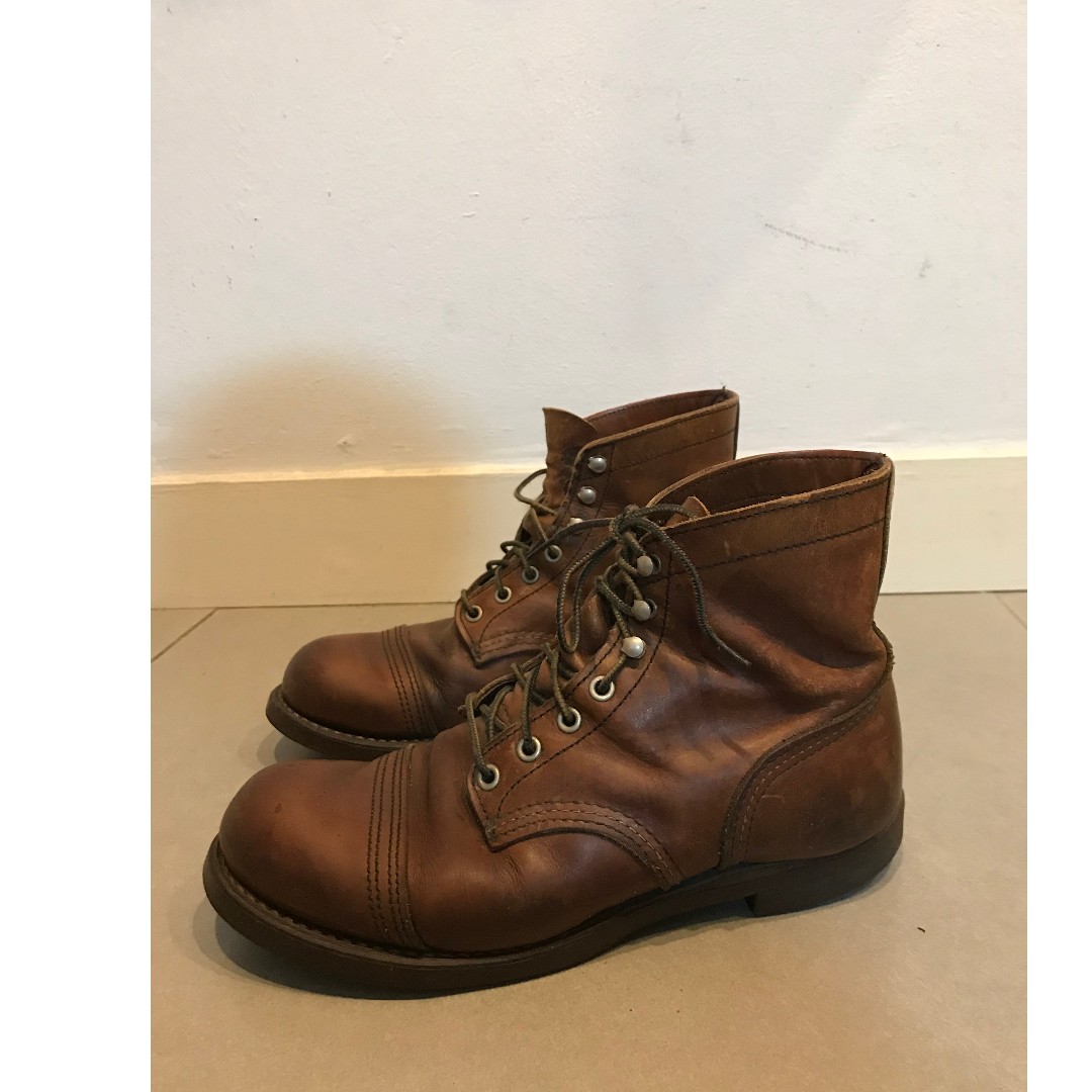 brown leather cap toe boots