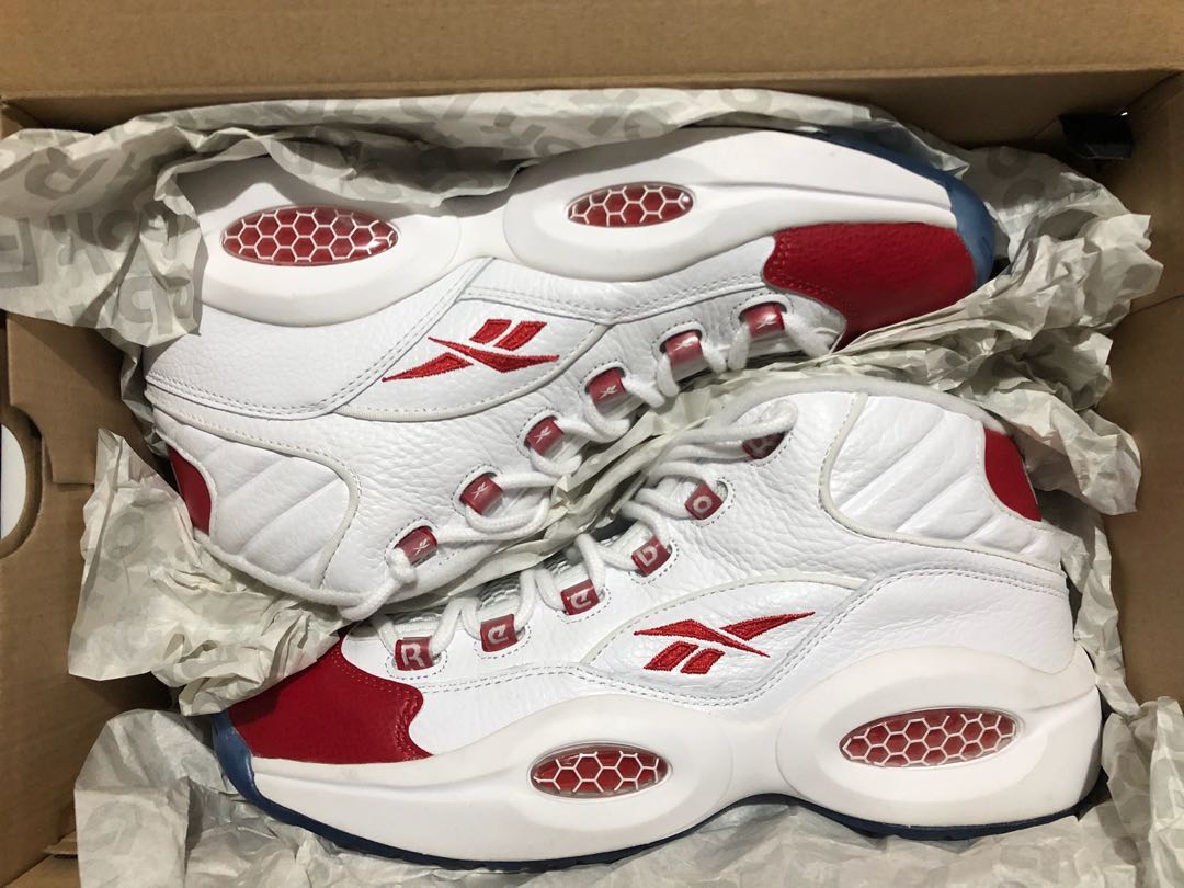 reebok question mid red toe