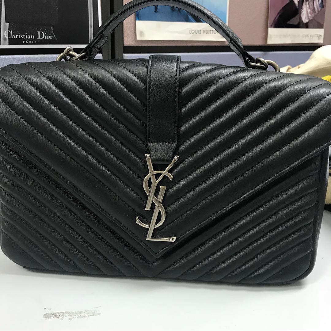 ysl quilted chain bag