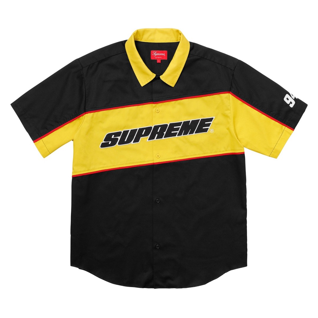 black and yellow supreme shirt