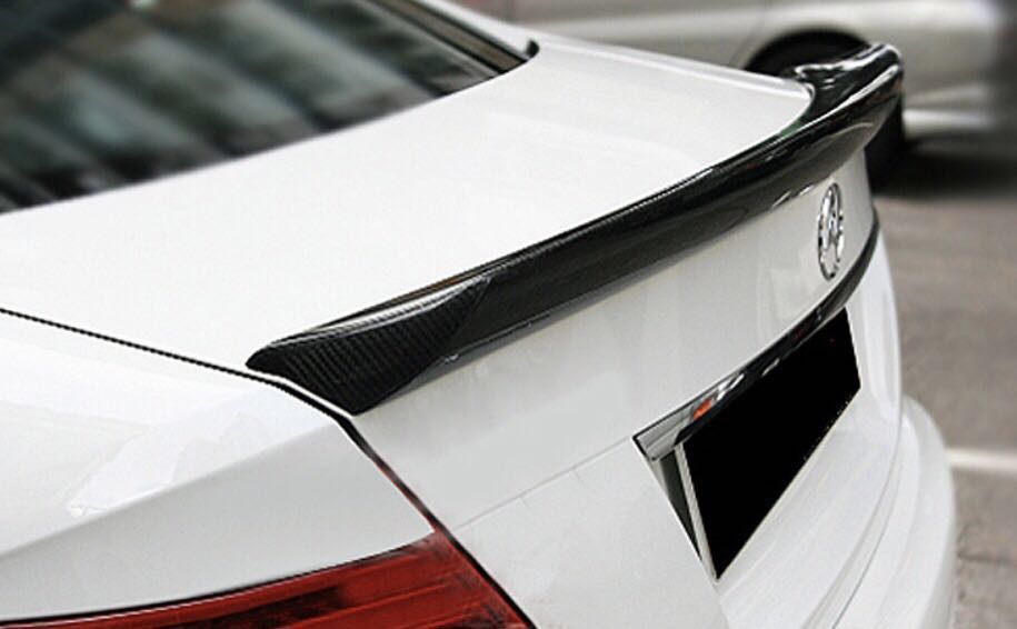 MERCEDES C CLASS W204 SALOON REAR BOOT DUCKTAIL SPOILER CARBON LOOK  2007-2014