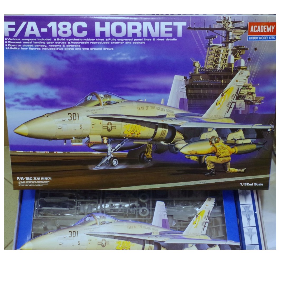 1/32 Academy F/A-18C Hornet + BlackBox Cockpit (Resin ...