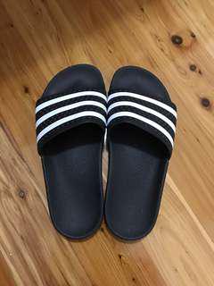 Adidas Slides Black and White 6