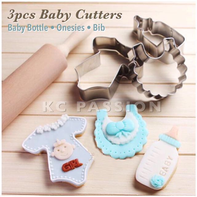 3pcs Baby Shower Cutter Mold Set For Baking Cookies Fondant