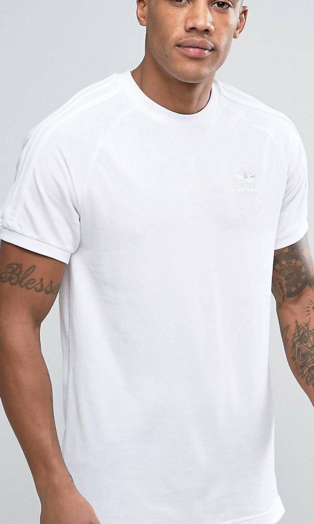 Adidas original California T shirt in triple white Men s Fashion Tops Sets Tshirts Polo Shirts on Carousell