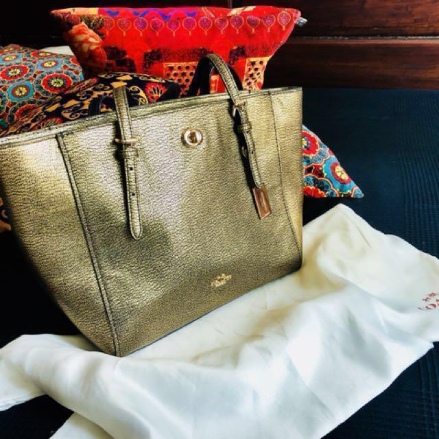 coach metallic tote bag