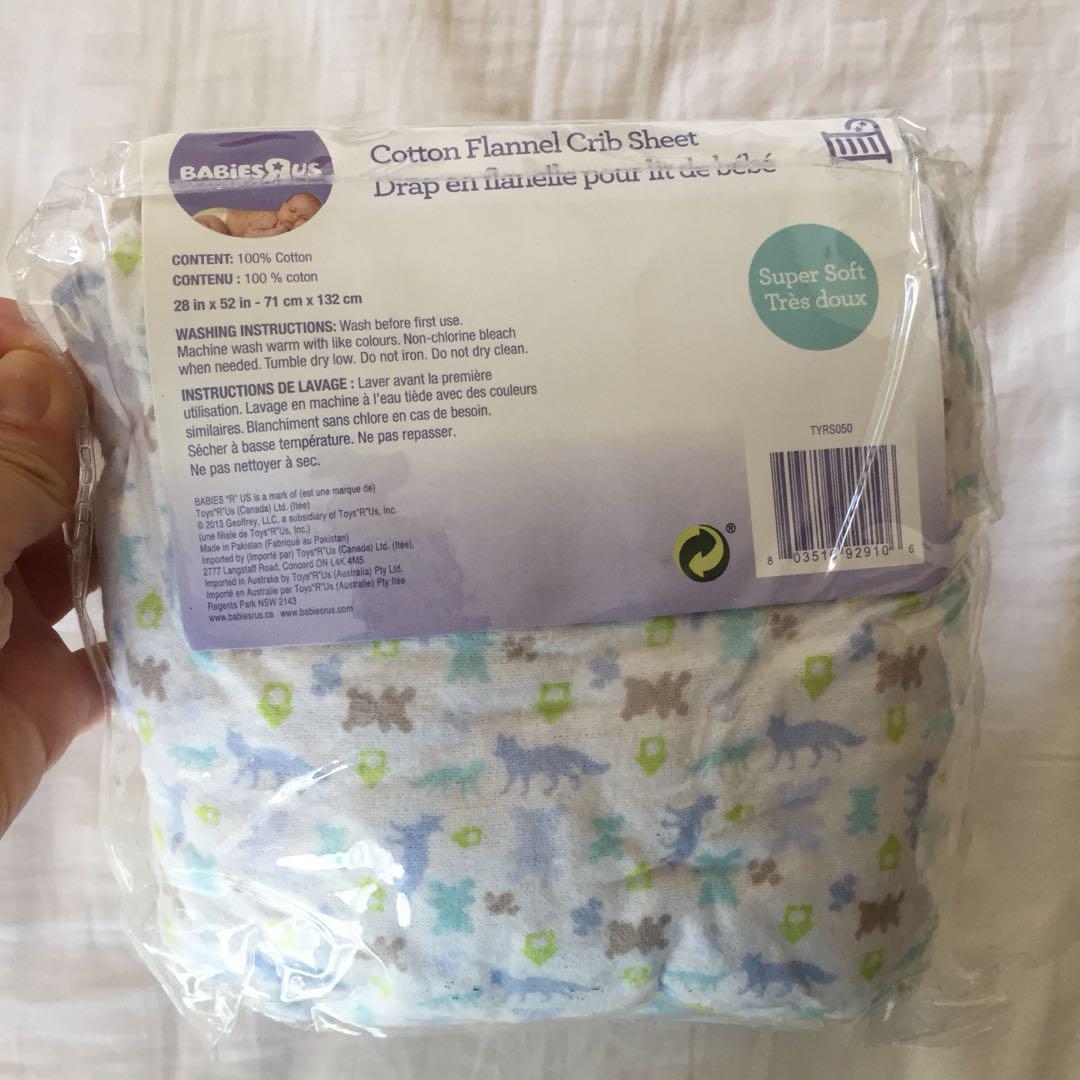 Babies R Us Toys R Us Soft Cotton Flannel Baby Newborn Crib Sheet
