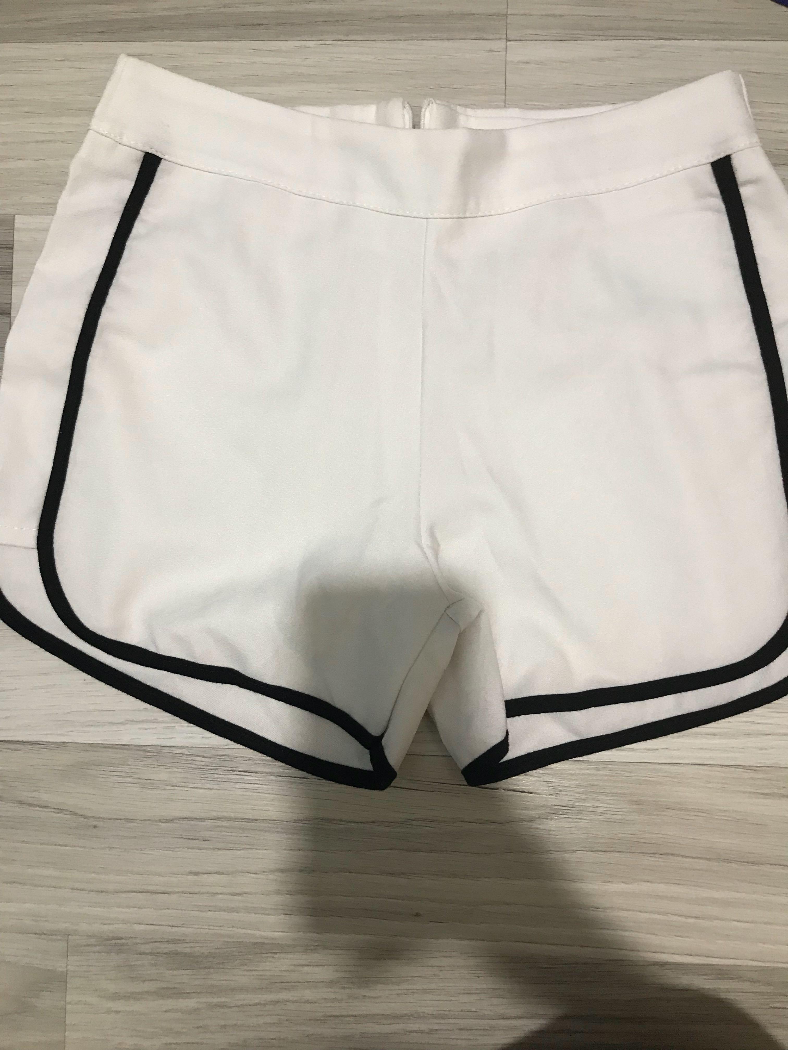 white runner shorts