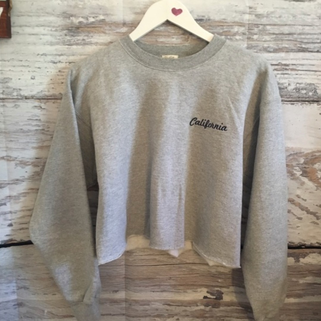 brandy melville gray cropped sweater