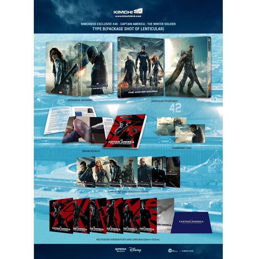 Captain America Winter Soldier 3d 2d Blu Ray Movie Kimchi