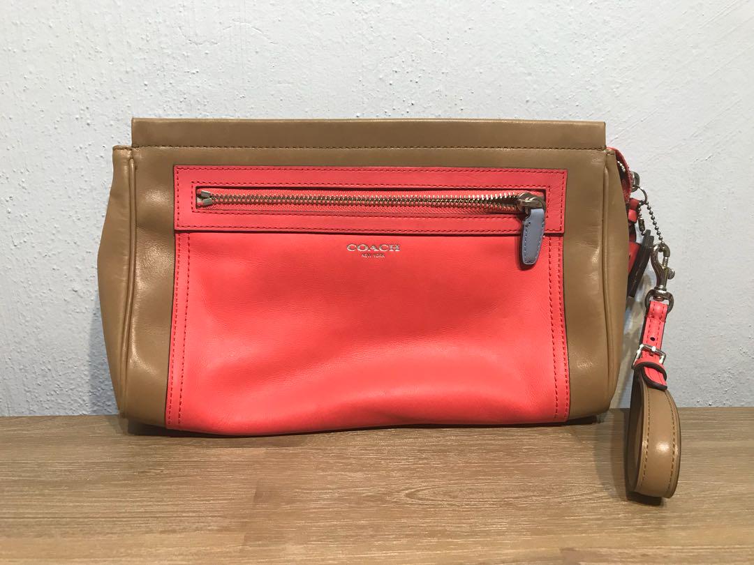 Coach Leather Clutch With Tassel Bag Charm Women S Fashion Bags