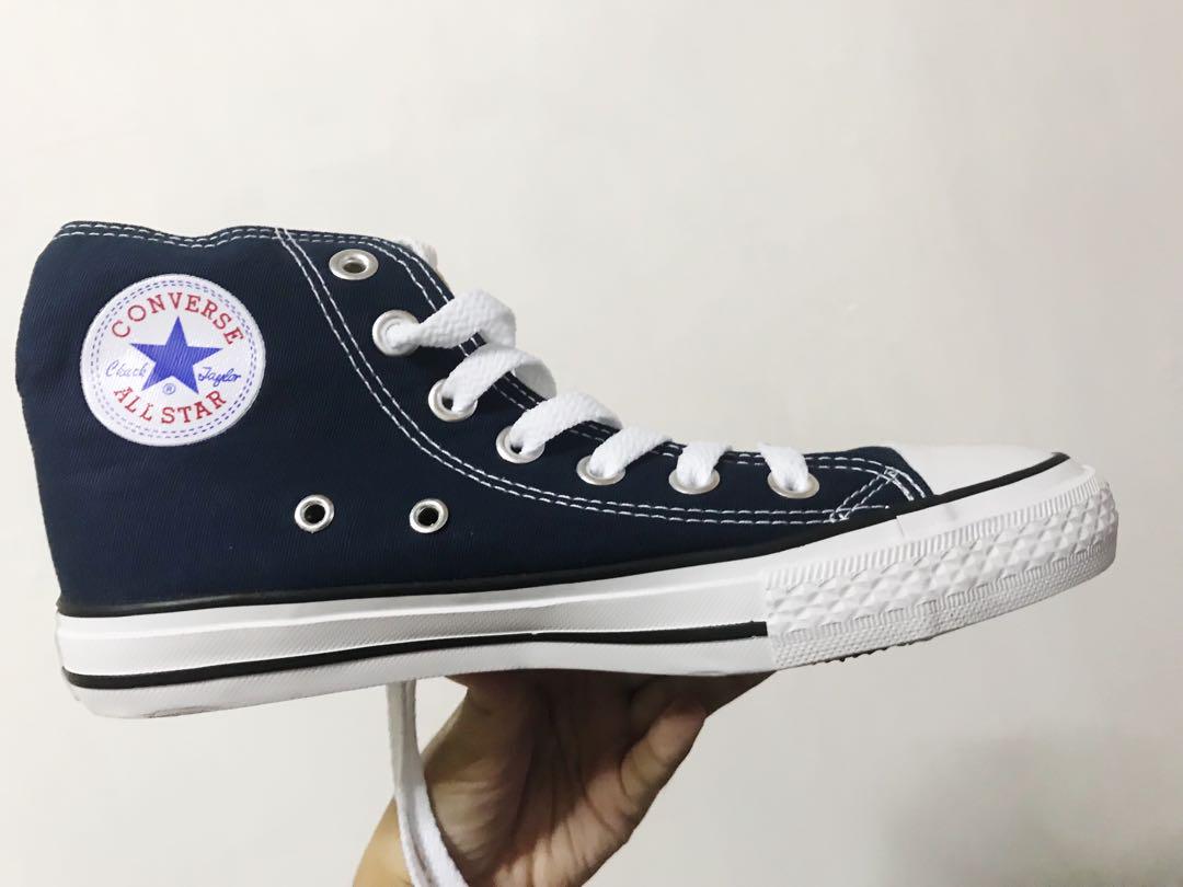 black and blue converse high tops