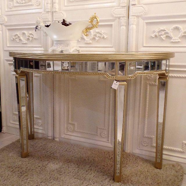 Paragon Shine Gold Mirror Console Table Vintage Collectibles Paragon Shine Gold Mirror Console