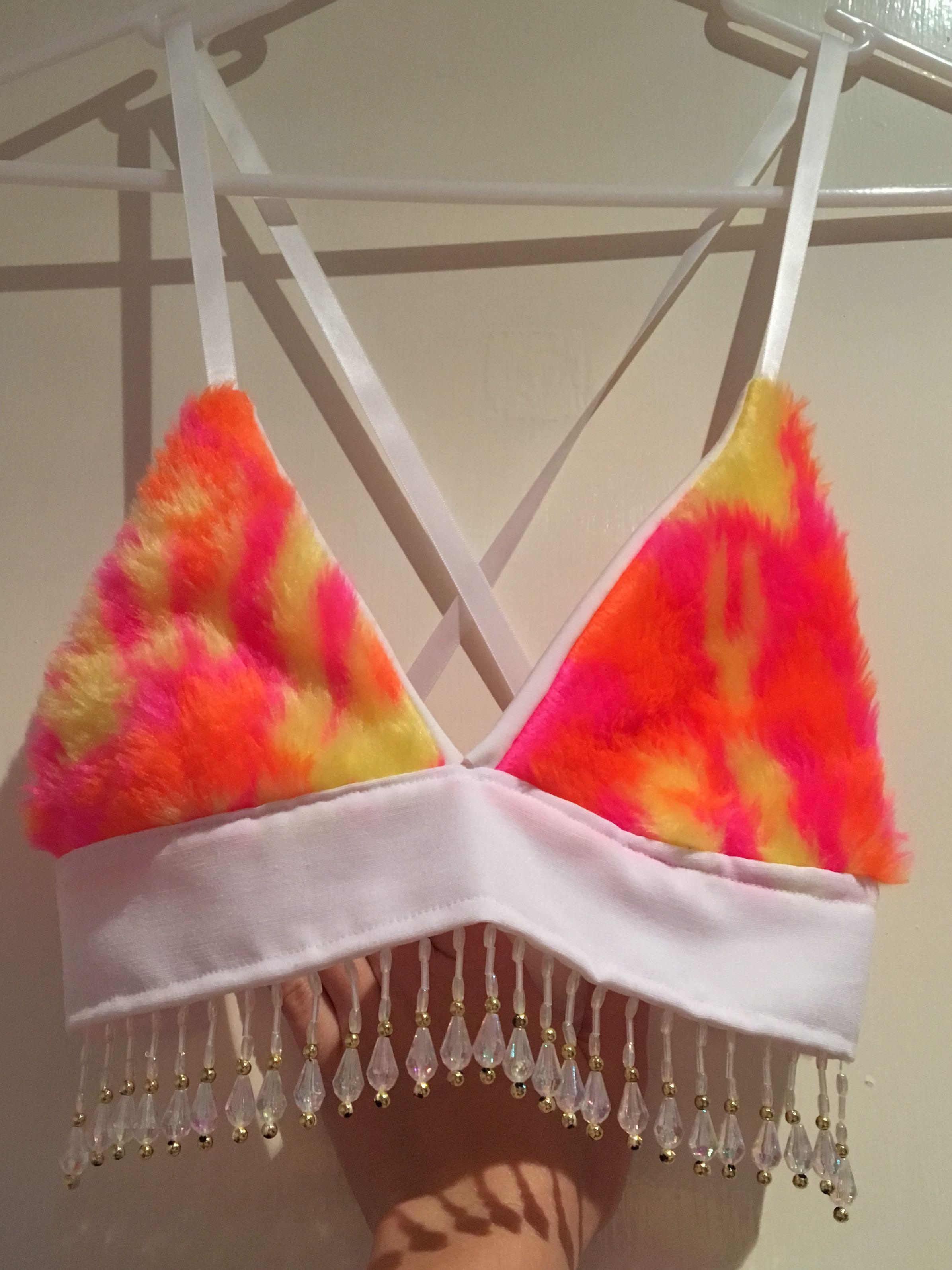 fluffy pink bralette