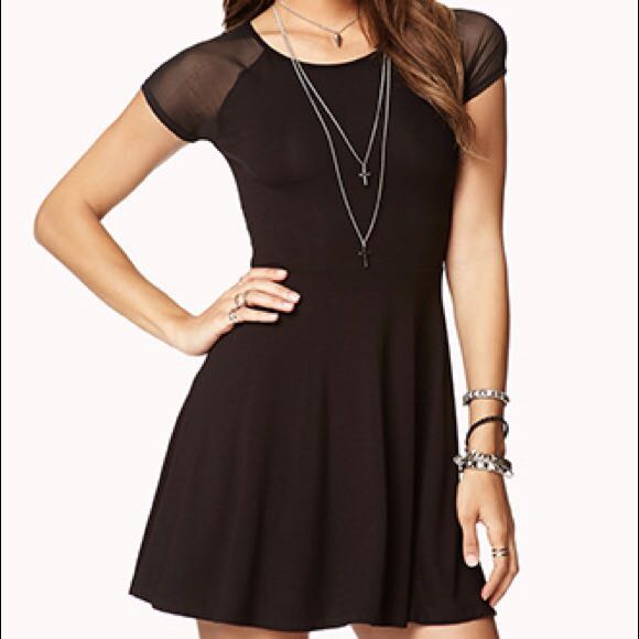 forever 21 black skater dress
