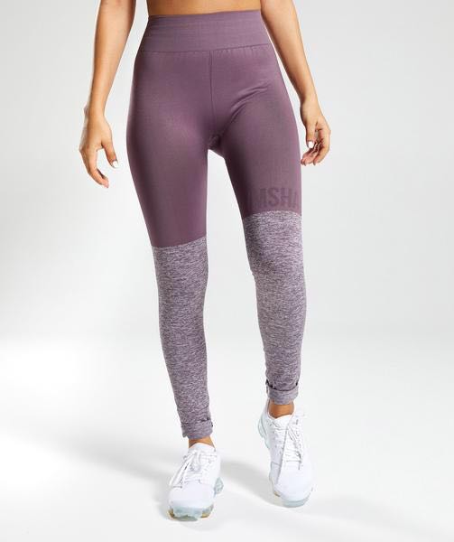 Gymshark TwoTone Seamless Gym Leggings Purple Wash in Size S