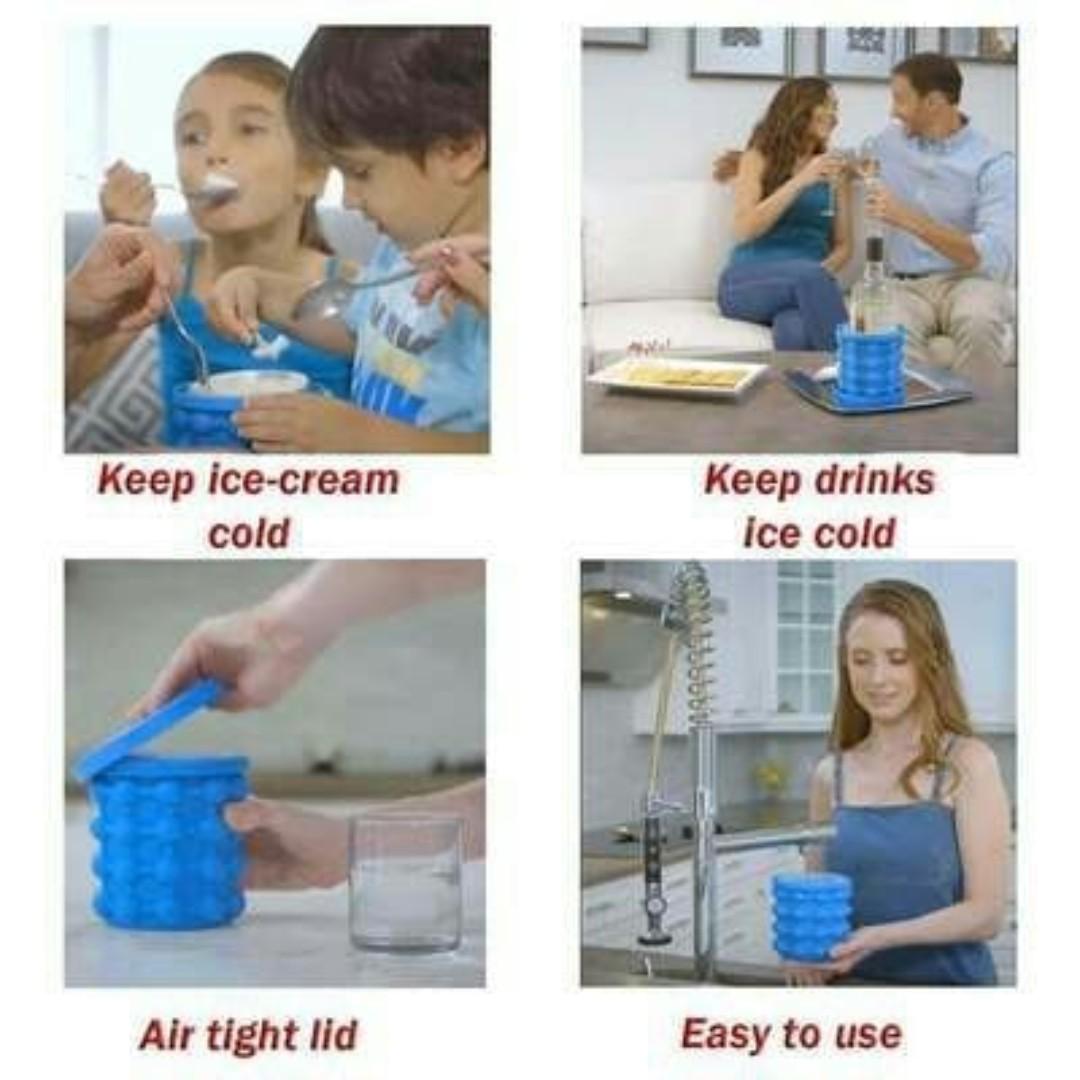 ICE CUBE MAKER (Category: Ice-cream Makers) located in Manila. Submitted by christimjose09 (Listing ID 180038685, Image 2). Description: Product details: ✔️It holds up to 120 ice cubes with unique double chamber design. ✔️The outer chambers freeze the ice cubes and inner cylinder stores them. ✔️Portable, equipped with lid and non-slip outer bucket for convenient carrying. ✔️Quickly chills bottled beverages. ✔️Material: Silicone ✔️Size: 13.8 x 13.
