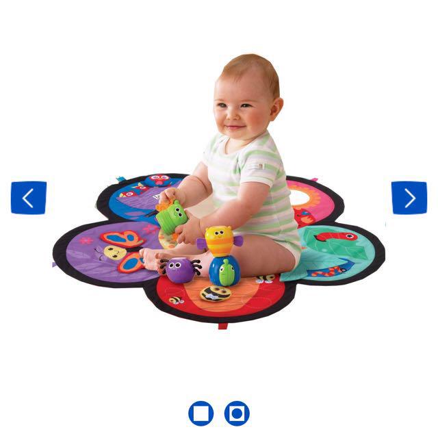 lamaze spin & explore garden baby gym play mat