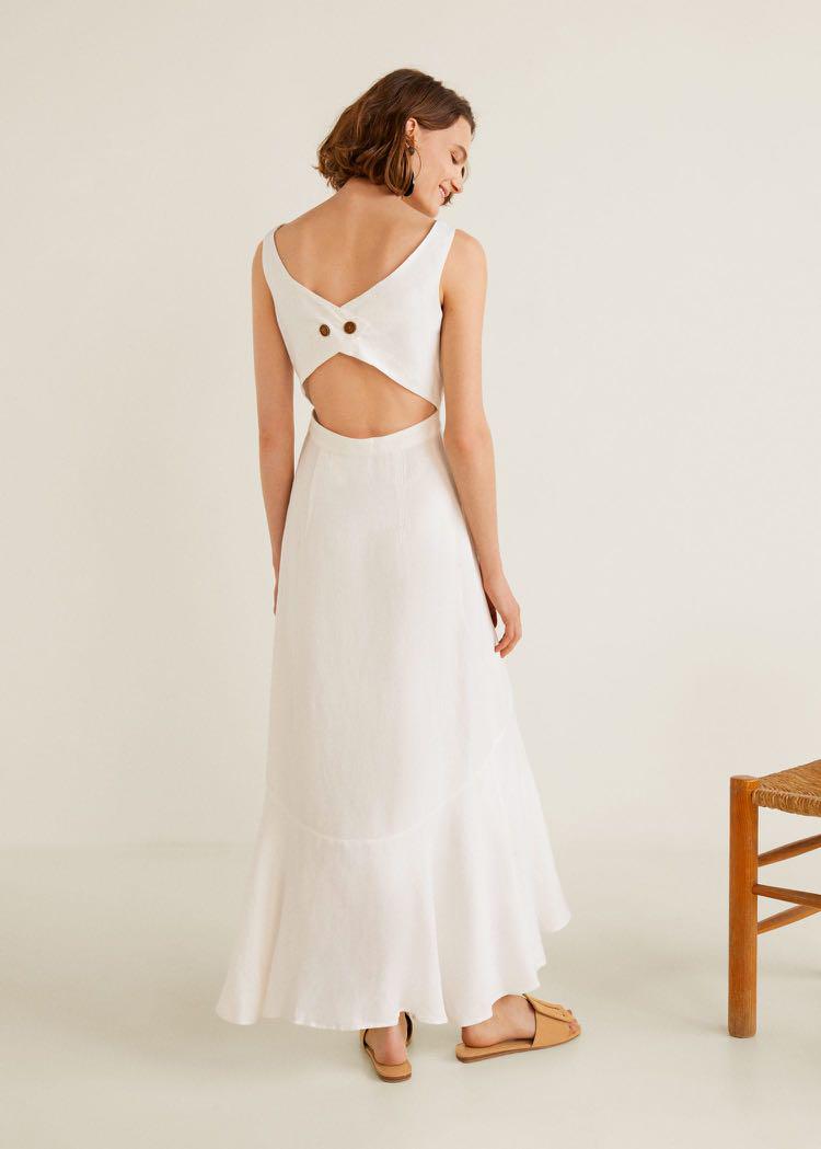 Mango ruffled hotsell linen dress