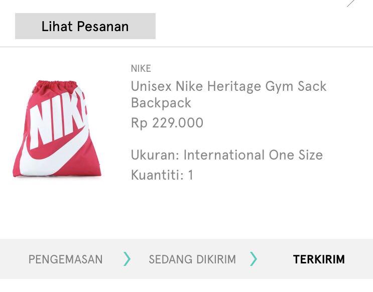 Nike unisex Heritage gym sack backpack in Fuschia/Pink on Carousell