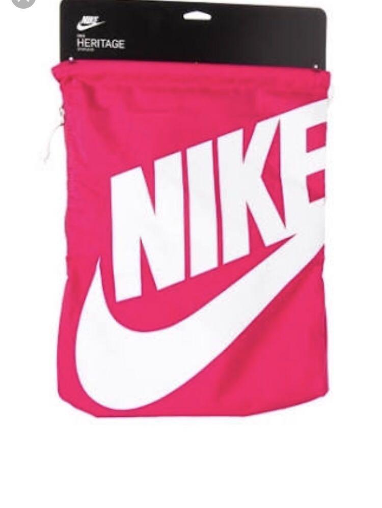 Nike unisex Heritage gym sack backpack in Fuschia/Pink on Carousell