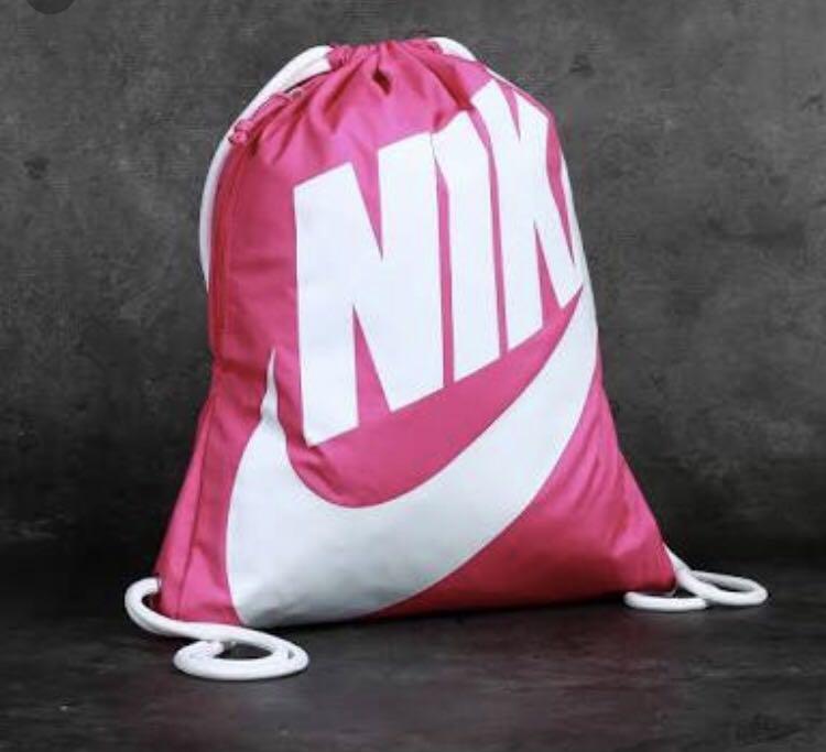 Nike unisex Heritage gym sack backpack in Fuschia/Pink on Carousell