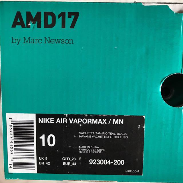 Nike Vapormax Marc Newson 100% Authentic US 10 UK 9 Green Brand