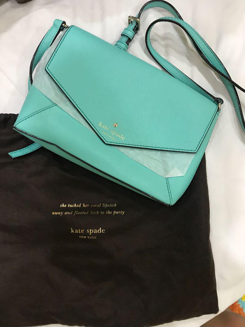 Original Katespade Sling Bag Green Tosca Fesyen Wanita Tas Dompet Di Carousell