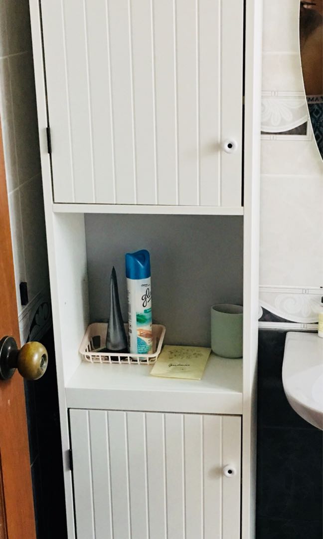 Sleek Thin Linen Cupboard Cabinet Furniture Shelves Drawers On Carousell