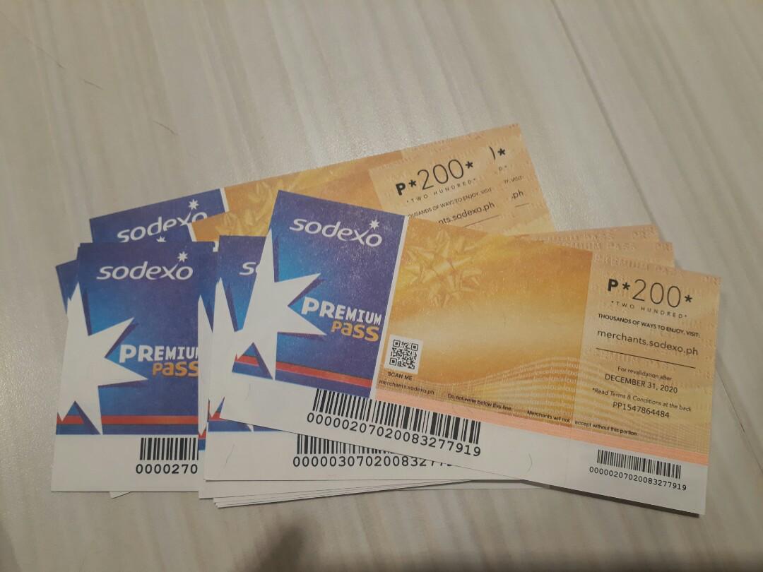 SODEXO GIFT CERTIFICATES WORTH 2 200 Tickets Vouchers Store Credits