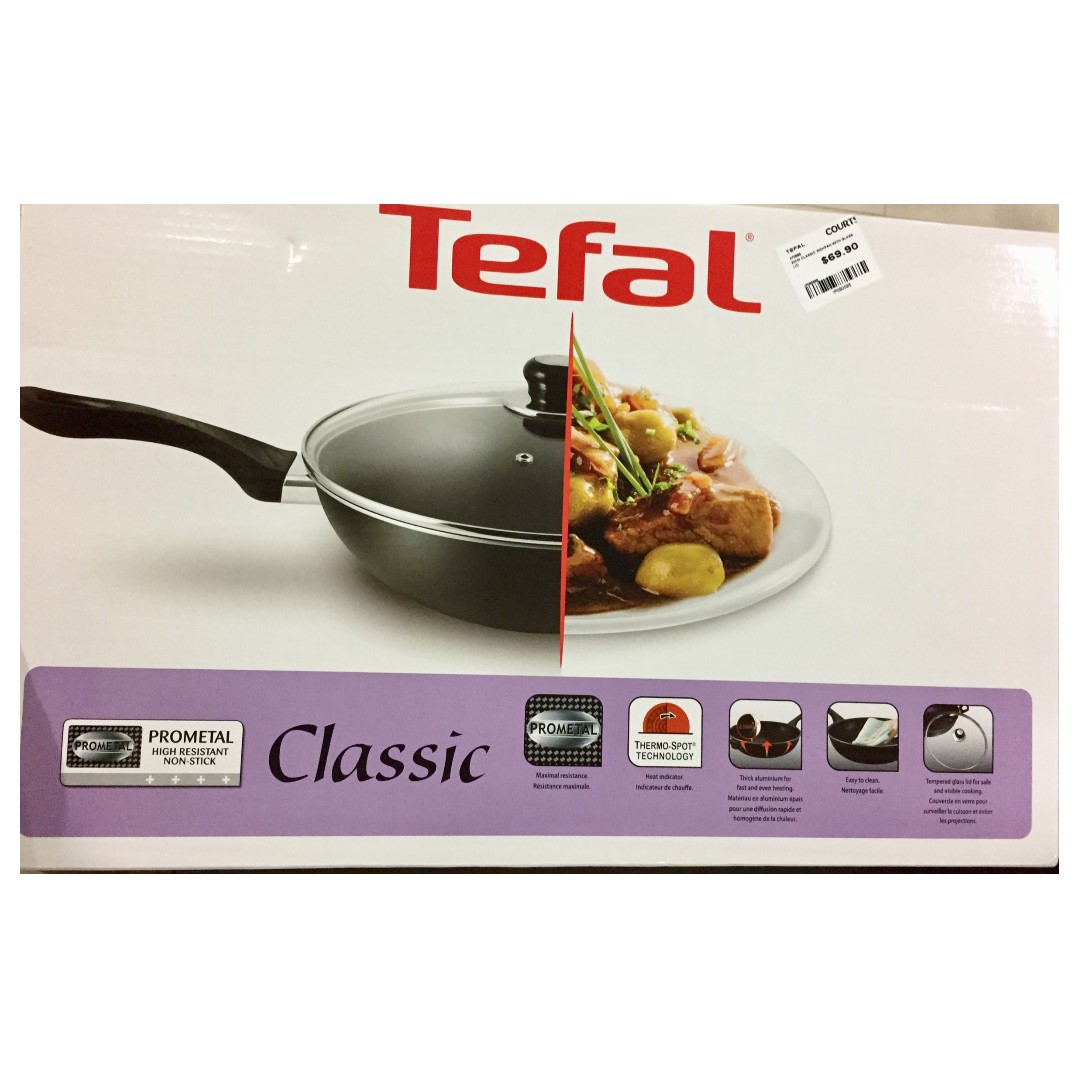 Tefal classic stir fry prometal pan with lid 32 cm, Furniture & Home
