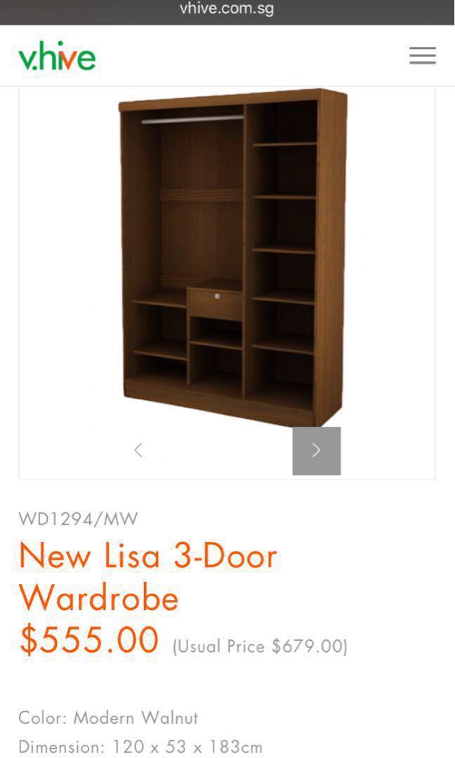v.hive Lisa 3 Door Wardrobe, Babies & Kids, Baby Nursery & Kids