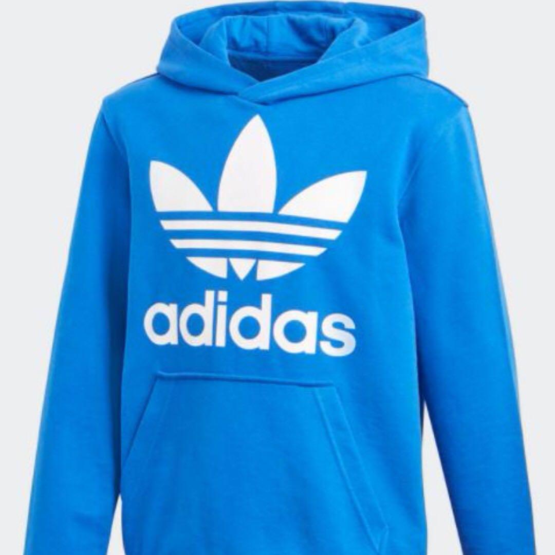 adidas originals trefoil hoodie blue