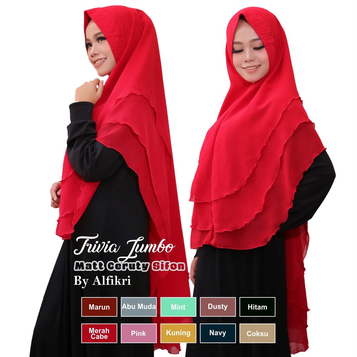 Alf 0418 Kerudung Hijab Instant Trivia Jumbo Olshop Fashion