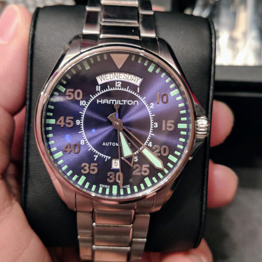 Bnib Hamilton Khaki Aviation Pilot Automatic H64615145 Mens Watch Men S Fashion Watches On Carousell