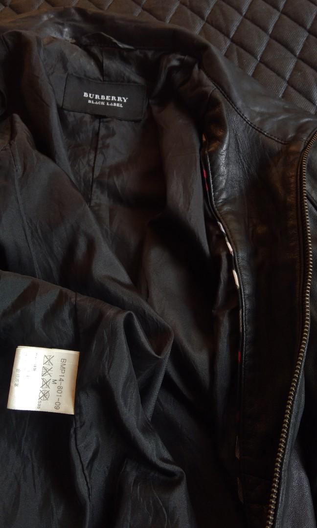 Burberry Black Label Leather Jacket Fesyen Pria Pakaian Di