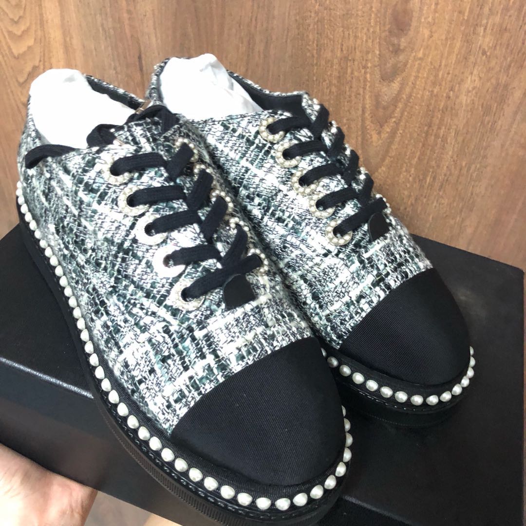 tweed chanel shoes