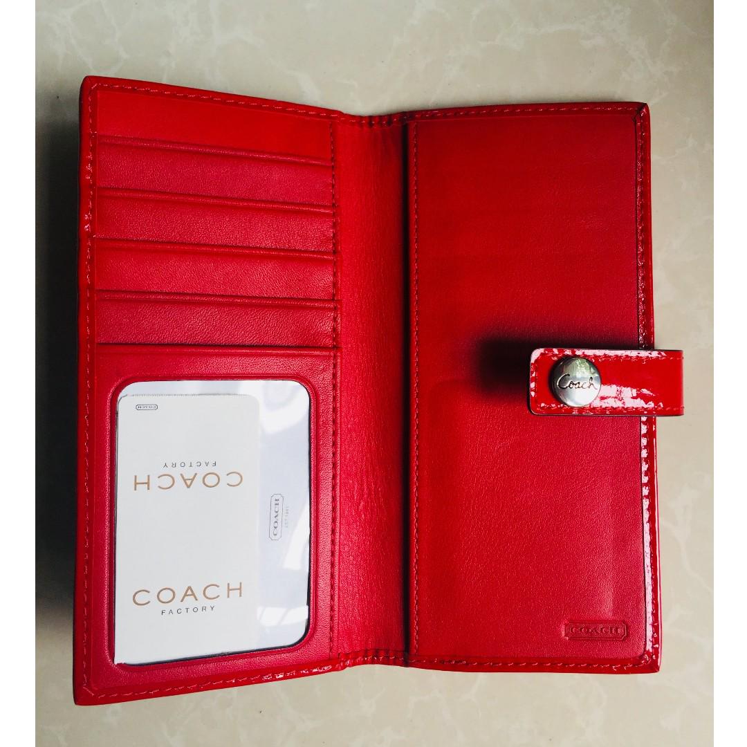 Coach Wallet fold Red, Women's Fashion, Bags & Wallets, Wallets & Card ...