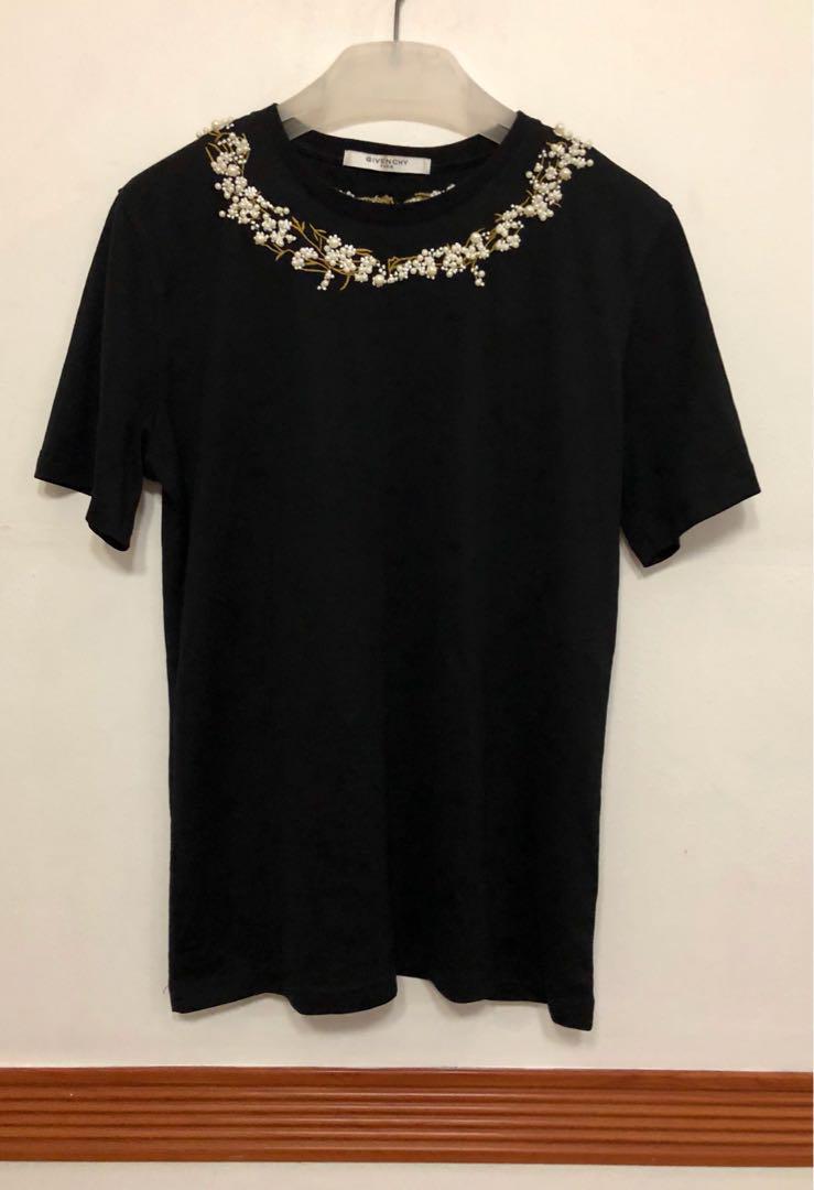 Givenchy Baby s Breath Floral Embroidery T Shirt Men s Fashion Tops Sets Tshirts Polo Shirts on Carousell
