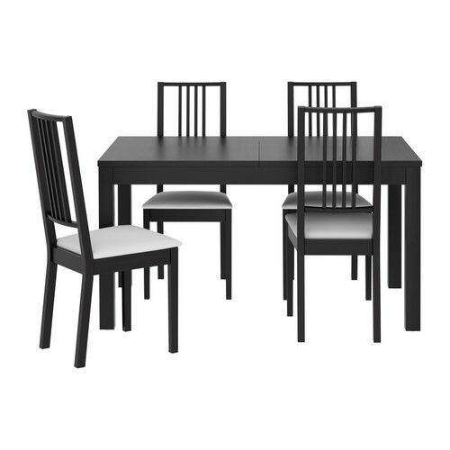 Ikea Black Wood Dining Table Sim Bjursta Not Extendable Furniture Tables Chairs On Carousell